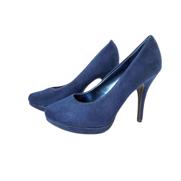 Womens MPS "Dietrich" Faux Suede Slide On 4.25" Heel Pumps. Size 8M - Picture 3 of 5